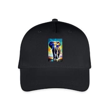 Elefant | Wildtier | Afrika | Kindermotive - Kinder Bio Basecap - Schwarz - Vorne