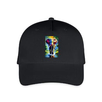 Elefant | Wildtier | Afrika | Kindermotive - Kinder Bio Basecap - Schwarz - Vorne