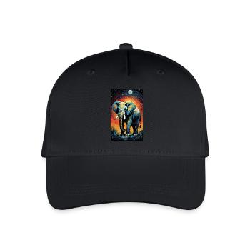 Elefant | Wildtier | Afrika | Kindermotive - Kinder Bio Basecap - Schwarz - Vorne
