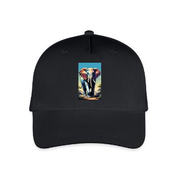 Elefant | Wildtier | Afrika | Kindermotive - Kinder Bio Basecap - Schwarz - Vorne