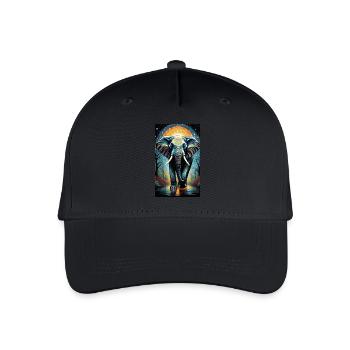 Elefant | Wildtier | Afrika | Kindermotive - Kinder Bio Basecap - Schwarz - Vorne