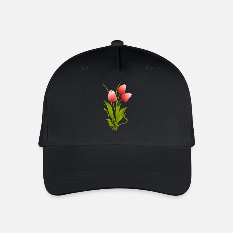 Flowers - Organic Kids’ Baseball Cap - black