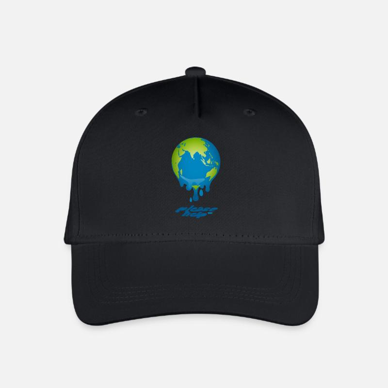 Melting Globe - Organic Kids’ Baseball Cap - black