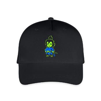 Neon Ninja-Chibi im Kimono - Kinder Bio Basecap - Schwarz - Vorne