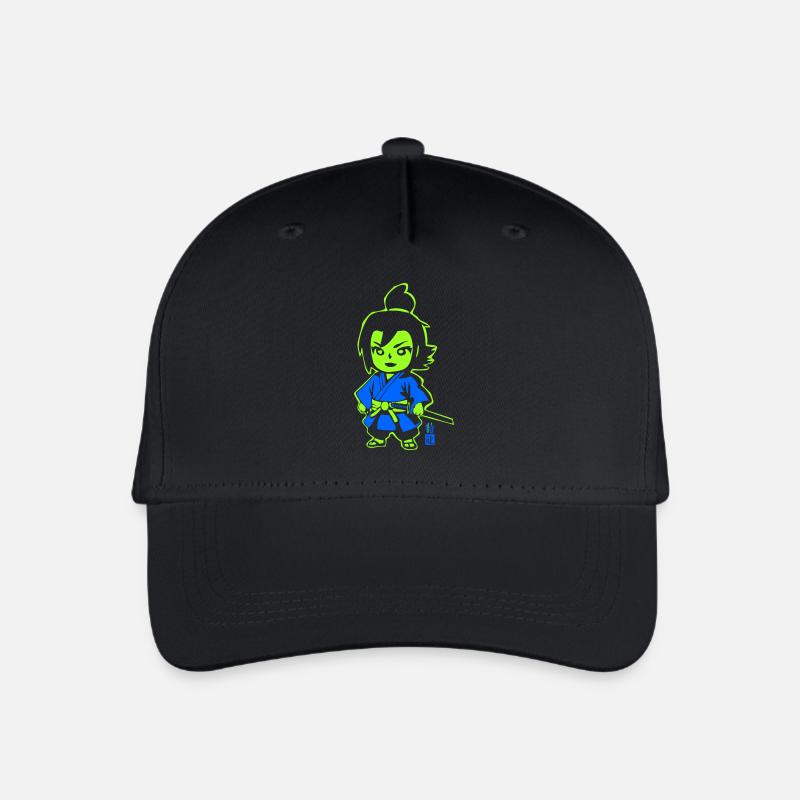 Neon Ninja-Chibi im Kimono - Kinder Bio Basecap - Schwarz