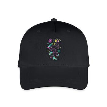 Groovy 6 anniversaires Flamingo - Casquette de baseball bio Enfant - noir - Devant