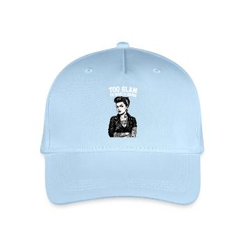 Rockabella Pin-Up: Outlaw Tattoo Girl & Lederjacke - Kinder Bio Basecap - Hellblau - Vorne