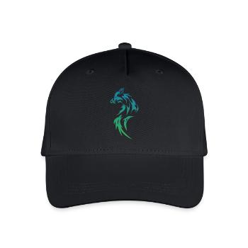 Wolfsilhoutte - Kinder Bio Basecap - Schwarz - Vorne