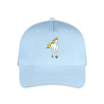Einhorn Eislaufen Schlittschuhe - Kinder Bio Basecap - Hellblau - Vorne