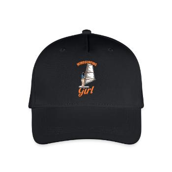Girl Windsurfer - Organic Kids’ Baseball Cap - black - Front