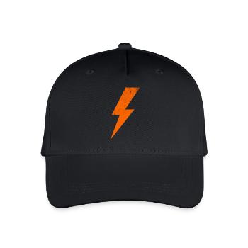 Glowing lightning design - Organic Kids’ Baseball Cap - black - Front