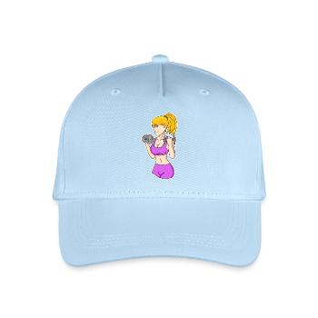 Fitness Frau Hanteln - Kinder Bio Basecap - Hellblau - Vorne