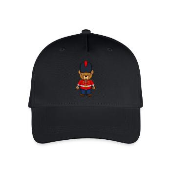 Teddybär Britische Ehrengarde Polizei - Kinder Bio Basecap - Schwarz - Vorne