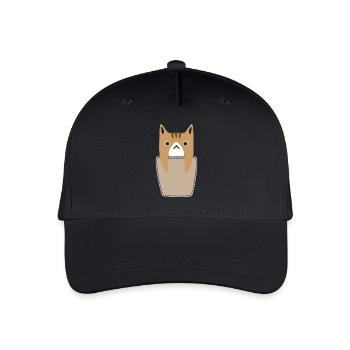 Brusttasche mit Katze - Kinder Bio Basecap - Schwarz - Vorne
