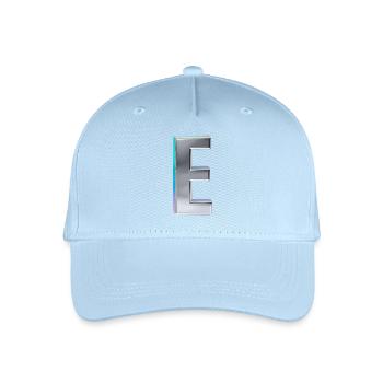Chrome ,, E " Metallic - Kinder Bio Basecap - Hellblau - Vorne