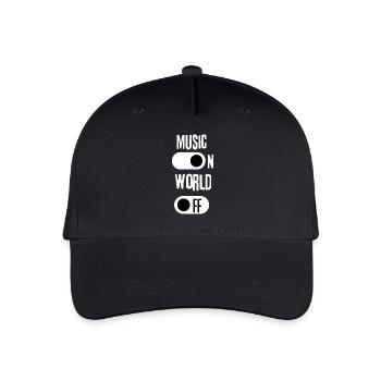 Musique allumée, monde éteint - Casquette de baseball bio Enfant - noir - Devant