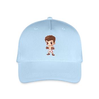 Kickboxer Junge Cartoon Stil - Kinder Bio Basecap - Hellblau - Vorne