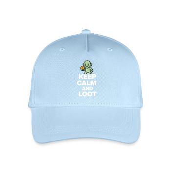 KEEP CALM AND LOOT, GOBLIN GOLD! GAMER NERD PARTY - Organic Kids’ Baseball Cap - light blue - Front