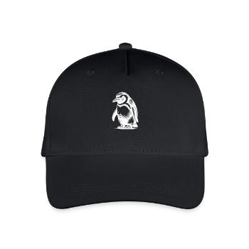 Listiger cleverer Kinder Pinguin Tattoo Style - Kinder Bio Basecap - Schwarz - Vorne