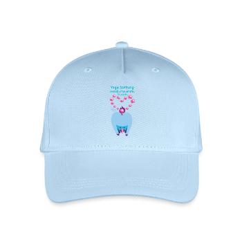 Yoga Stellung Einhorn - Kinder Bio Basecap - Hellblau - Vorne