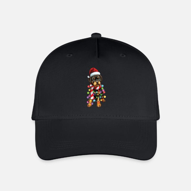 Weihnachten Rottweiler Weihnachten Weihnachtsmann Süßes Hundegeschenk - Kinder Bio Basecap - Schwarz
