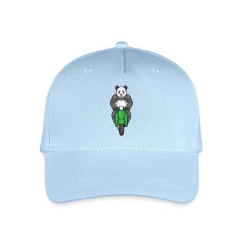 Panda Motorroller - Kinder Bio Basecap - Hellblau - Vorne