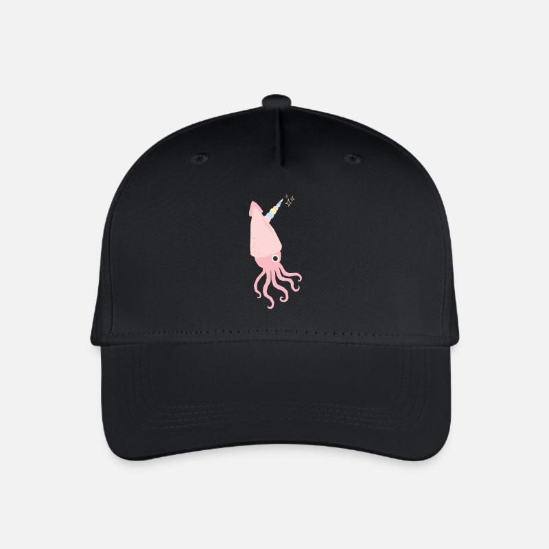 Unicorn Squid Tintenfisch Einhorn - Kinder Bio Basecap - Schwarz