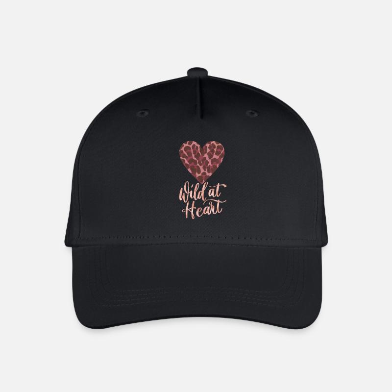 Wild at Heart mit Leoparden-Herz - Kinder Bio Basecap - Schwarz