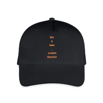 Bitte & Danke so einfach theoretisch, Umgangsform - Kinder Bio Basecap - Schwarz - Vorne