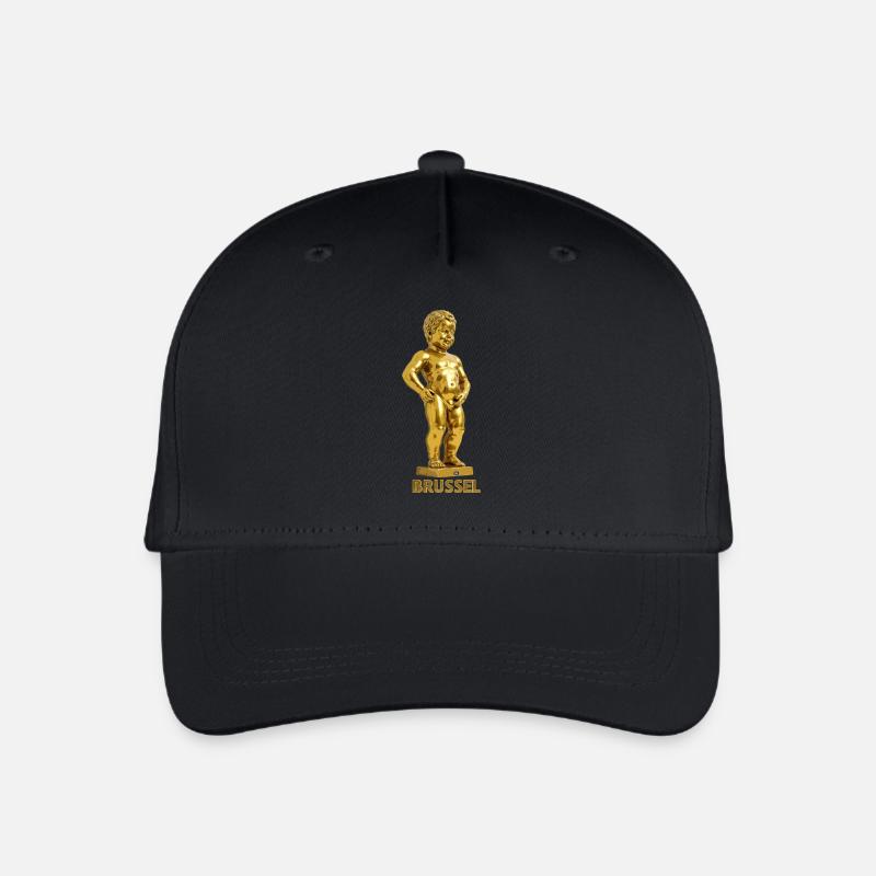 Manneken pis Brussels gold - Casquette de baseball bio Enfant - noir