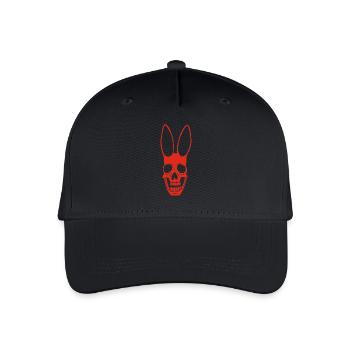 Red Rabbit Skull - Organic Kids’ Baseball Cap - black - Front