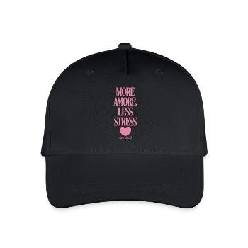 Mehr Liebe Weniger Stress  - Kinder Bio Basecap - Schwarz - Vorne