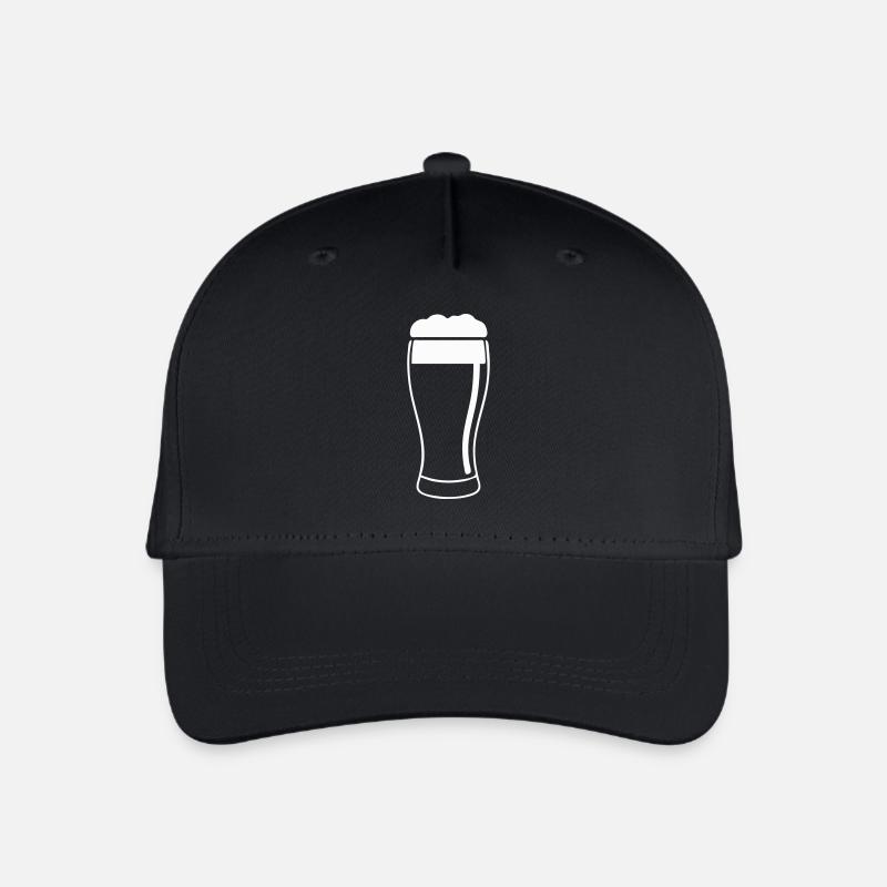 Bierglas mit Schaum - Kinder Bio Basecap - Schwarz