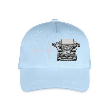 Cadeau machine à écrire Heartbeat - Casquette de baseball bio Enfant - bleu clair - Devant