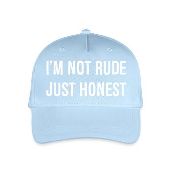 I'm not rude just honest - Organic Kids’ Baseball Cap - light blue - Front