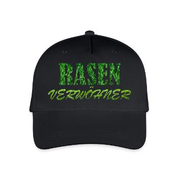 Rasenverwöhner Platzwart Rasen Wiese Greenkeeper - Kinder Bio Basecap - Schwarz - Vorne