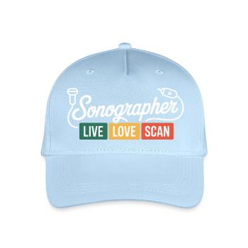 Sonographer Live Love Scan - Kinder Bio Basecap - Hellblau - Vorne