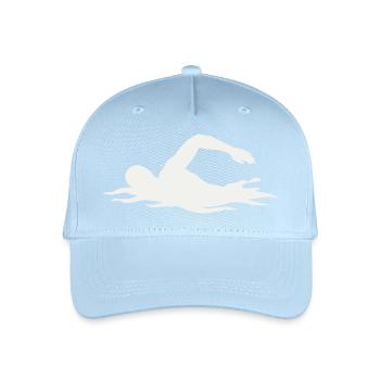 Swimmers silhouette in the water - Organic Kids’ Baseball Cap - light blue - Front