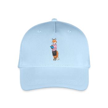 Fuchs Sekretärin Notizbuch Büro - Kinder Bio Basecap - Hellblau - Vorne