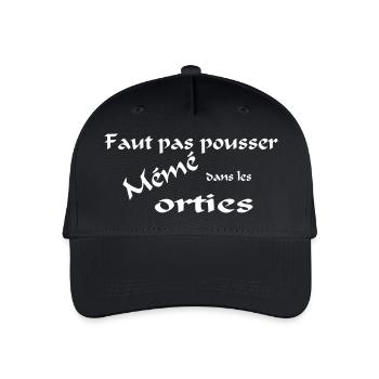 mémé orties - Casquette de baseball bio Enfant - noir - Devant