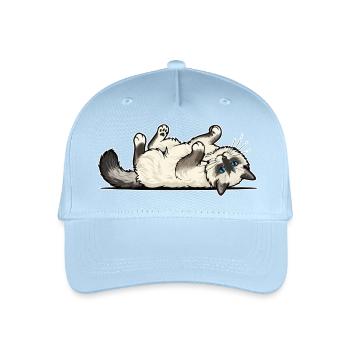 Chat Gris Tigré en Maraude Portrait Chasseur - Casquette de baseball bio Enfant - bleu clair - Devant