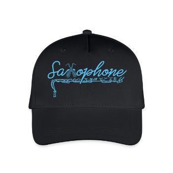 Saxophon-Wortkunst-Jazz-Skript - Kinder Bio Basecap - Schwarz - Vorne