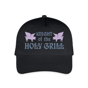 Knight of the holy grill (Txt, 2c) - Kinder Bio Basecap - Schwarz - Vorne