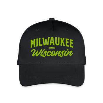 Milwaukee Wisconsin Vintage Script - Organic Kids’ Baseball Cap - black - Front