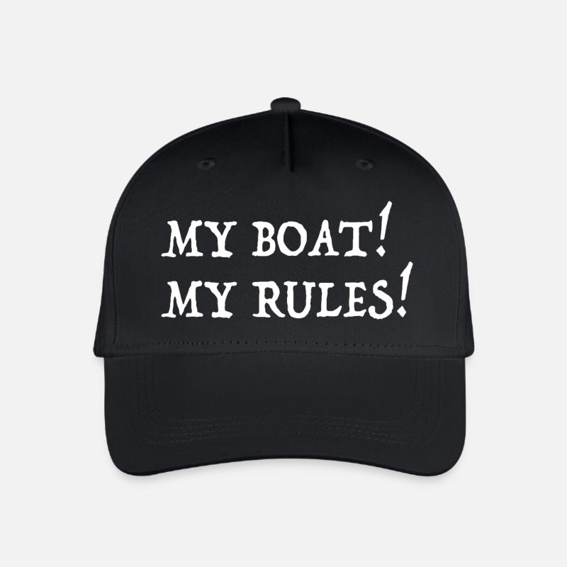 MY BOAT MY RULES - Organic Kids’ Baseball Cap - black