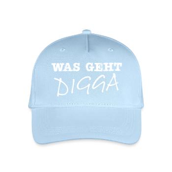 Was geht Digga weiss - Kinder Bio Basecap - Hellblau - Vorne