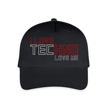 I Love Techno - Kinder Bio Basecap - Schwarz - Vorne