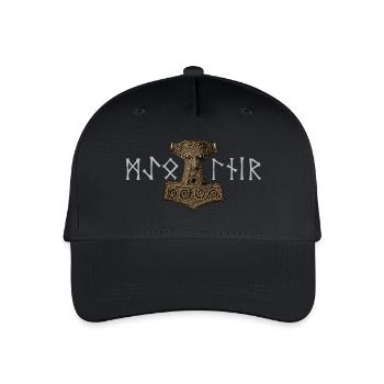 Mjolnir Older Futhark - Organic Kids’ Baseball Cap - black - Front