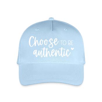 Choisissez d’être authentique Message inspirant - Casquette de baseball bio Enfant - bleu clair - Devant