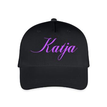 Name Katja in the Lavender Script - Organic Kids’ Baseball Cap - black - Front
